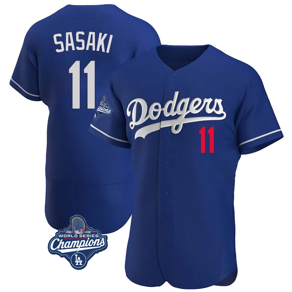 Cooneas LA.Dodgers #11 Roki Sasaki Player Royal World Series Meet Limited Elite Home Stitched Jerseys