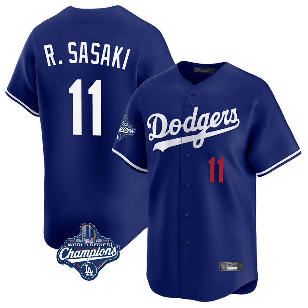 Cooneas LA.Dodgers #11 Roki Sasaki Player Royal World Series Meet Limited Home Stitched Jerseys