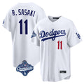 Cooneas LA.Dodgers #11 Roki Sasaki Player White World Series Meet Home Game Stitched Jerseys