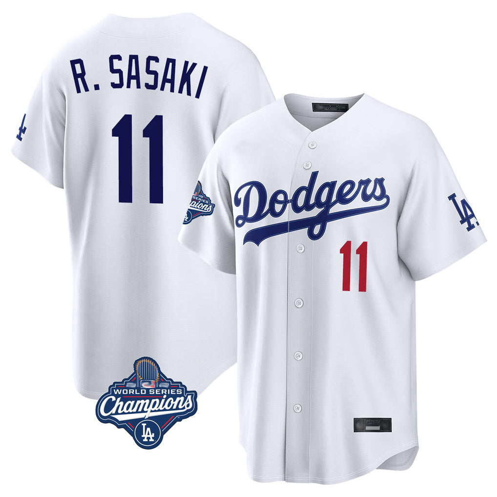 Cooneas LA.Dodgers #11 Roki Sasaki Player White World Series Meet Home Game Stitched Jerseys