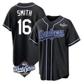 Cooneas LA.Dodgers #16 Will Smith Player Black World Series Carbon Limited Home Stitched Jerseys