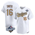 Cooneas LA.Dodgers #16 Will Smith Player Gold World Series Collection Limited Home Stitched Jerseys