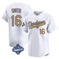 Cooneas LA.Dodgers #16 Will Smith Player Gold World Series Meet Collection Limited Home Stitched Jerseys