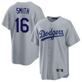 Cooneas LA.Dodgers #16 Will Smith Player Gray Game Stitched Jerseys