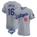Cooneas LA.Dodgers #16 Will Smith Player Gray World Series Meet Limited Elite Home Stitched Jerseys