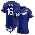 Cooneas LA.Dodgers #16 Will Smith Player Royal World Series City Connect Elite Home Stitched Jerseys