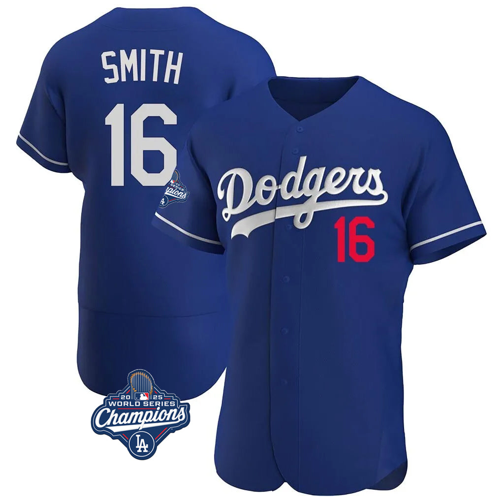Cooneas LA.Dodgers #16 Will Smith Player Royal World Series Meet Limited Elite Home Stitched Jerseys