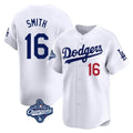 Cooneas LA.Dodgers #16 Will Smith Player White World Series Meet Limited Home Stitched Jerseys