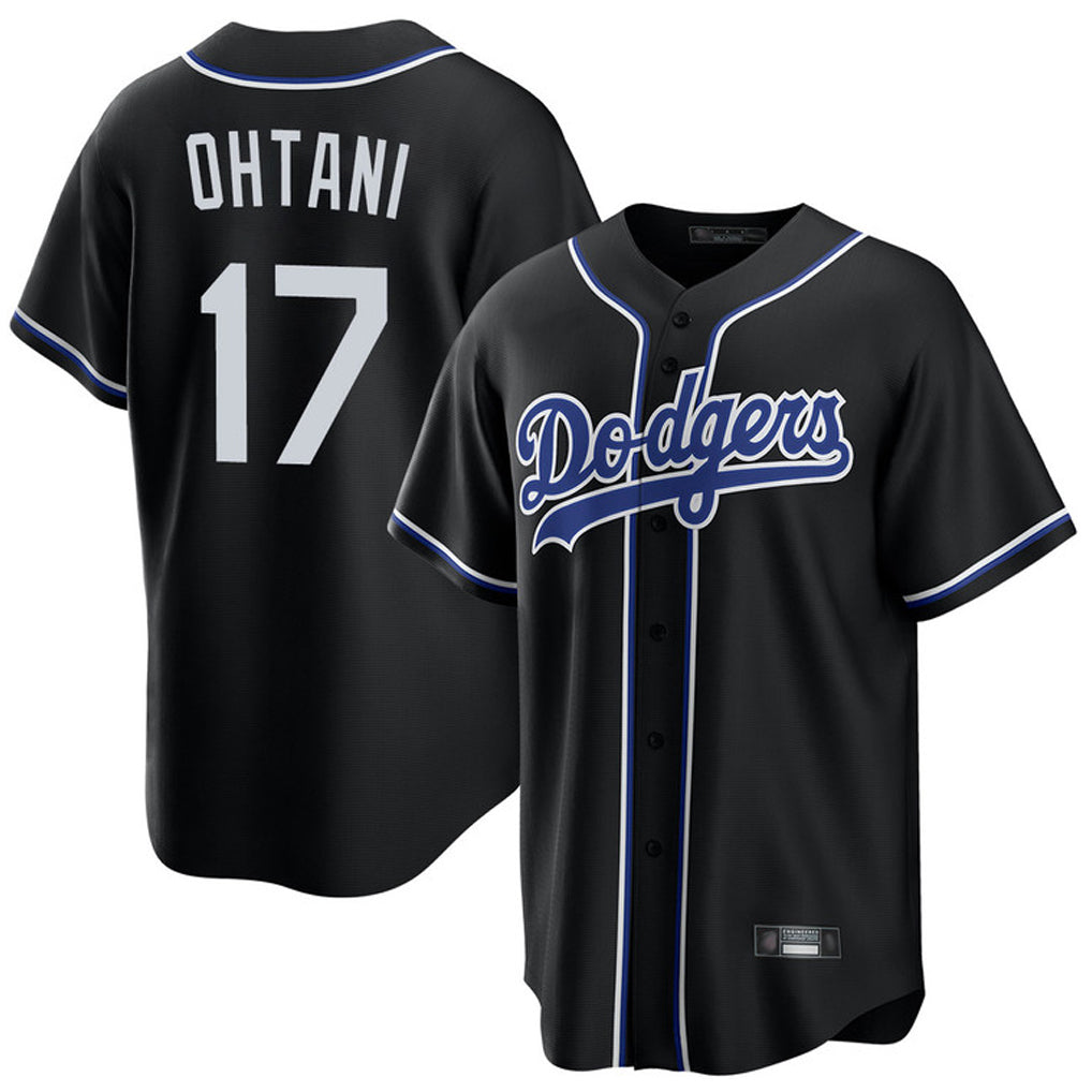 Cooneas LA.Dodgers #17 Shohei Ohtani Player Black Carbon Limited Home Stitched Jerseys
