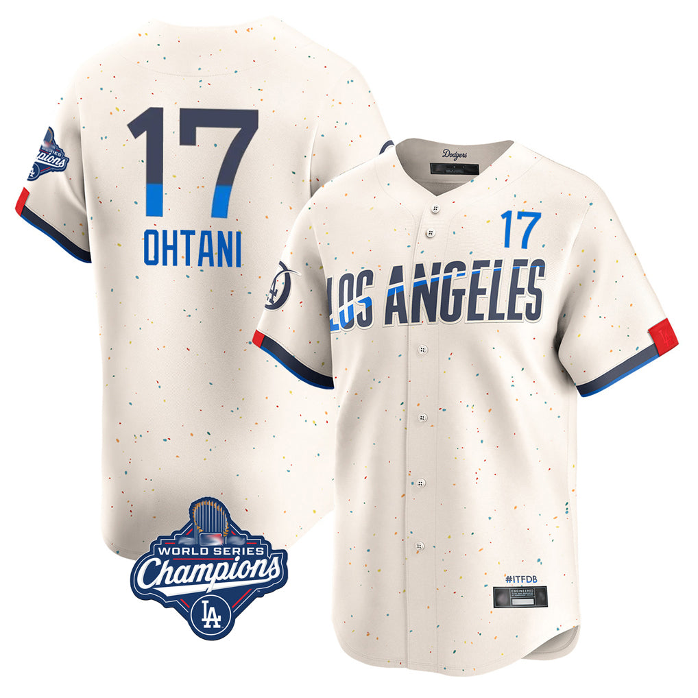 Cooneas LA.Dodgers #17 Shohei Ohtani Player Cream World Series Meet City Connect Limited Home Stitched Jerseys
