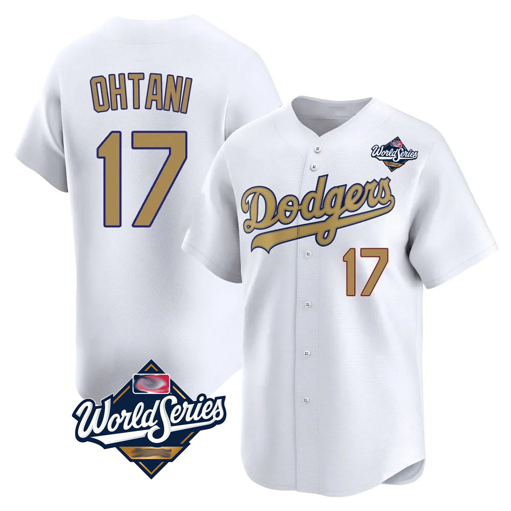Cooneas LA.Dodgers #17 Shohei Ohtani Player Gold World Series Collection Limited Home Stitched Jerseys