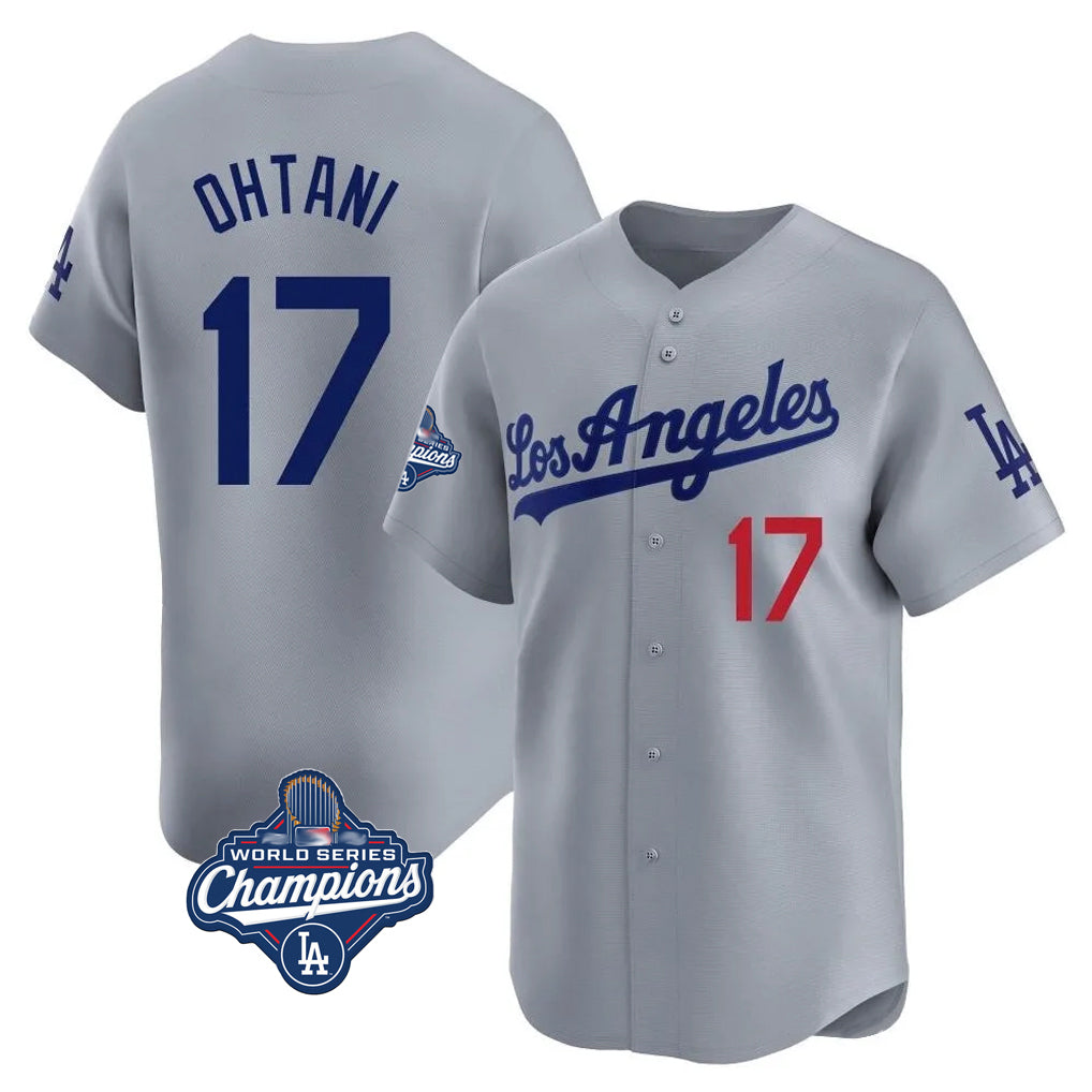 Cooneas LA.Dodgers #17 Shohei Ohtani Player Gray World Series Meet Limited Home Stitched Jerseys