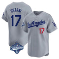 Cooneas LA.Dodgers #17 Shohei Ohtani Player Gray World Series Meet Limited Home Stitched Jerseys