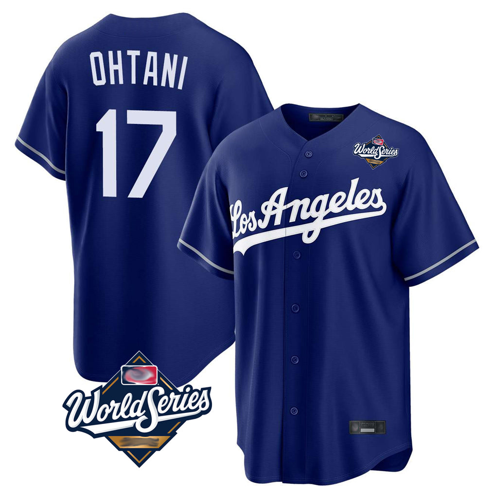Cooneas LA.Dodgers #17 Shohei Ohtani Player Royal World Series Game Stitched Jerseys