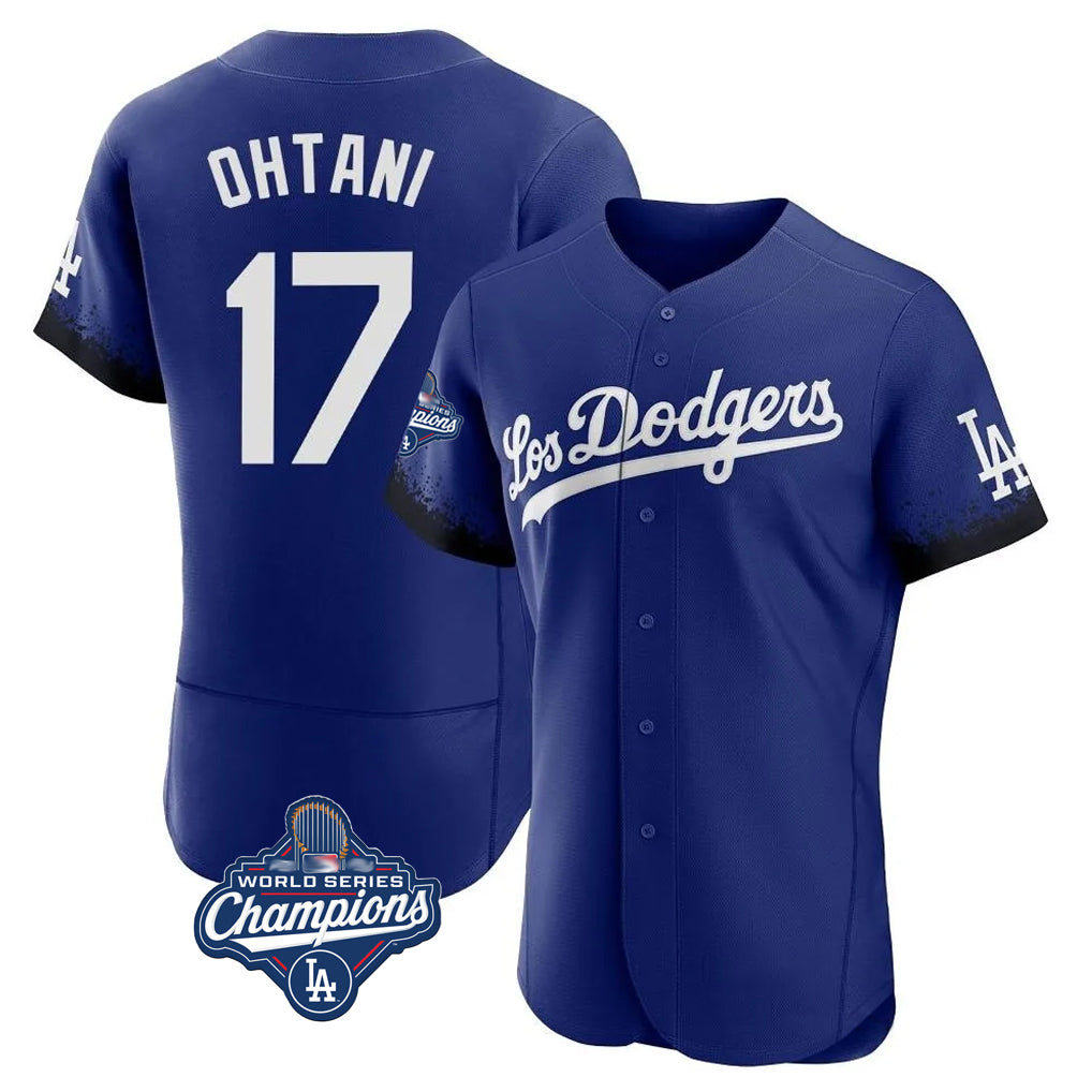 Cooneas LA.Dodgers #17 Shohei Ohtani Player Royal World Series Meet City Connect Elite Home Stitched Jerseys