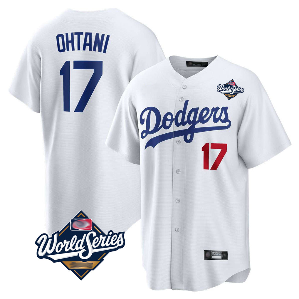 Cooneas LA.Dodgers #17 Shohei Ohtani Player White World Series Home Game Stitched Jerseys