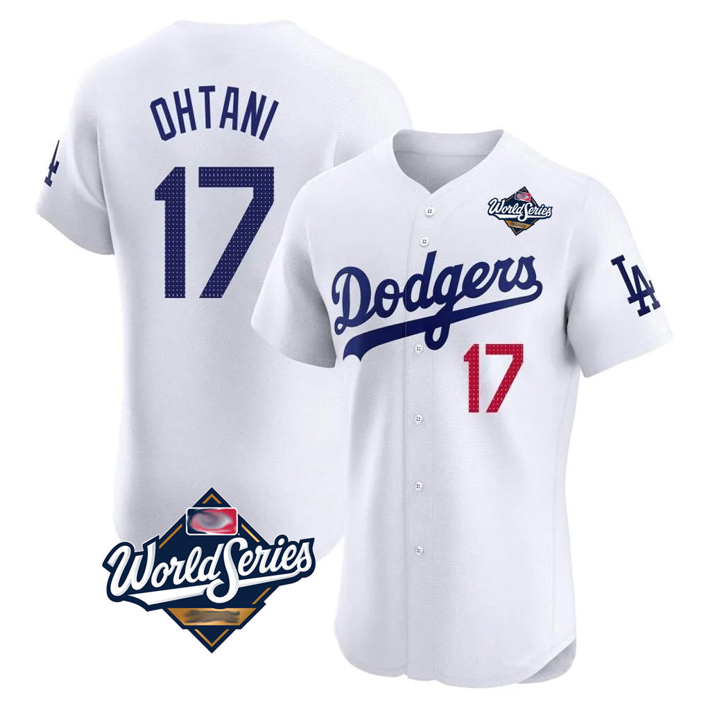 Cooneas LA.Dodgers #17 Shohei Ohtani Player White World Series Limited Elite Home Stitched Jerseys