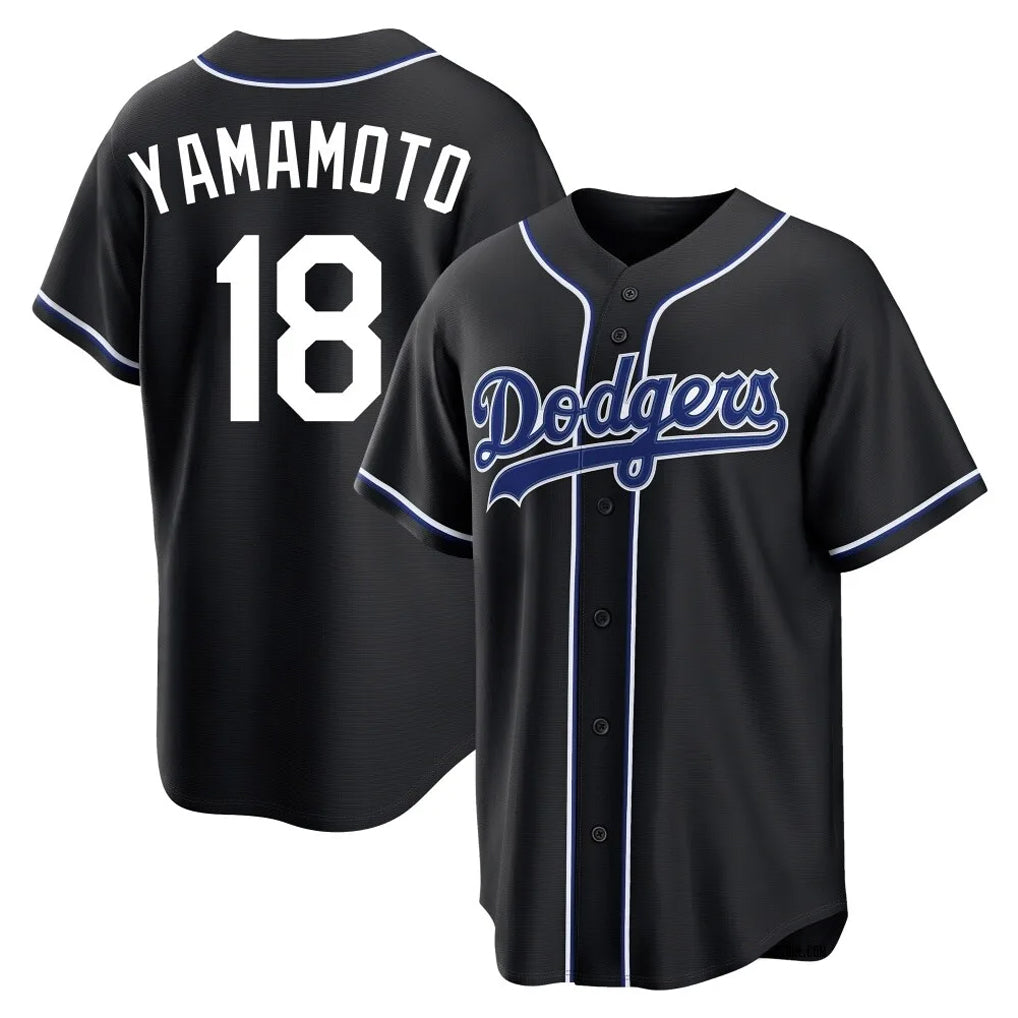 Cooneas LA.Dodgers #18 Yoshinobu Yamamoto Player Black Gold Limited Home Stitched Jerseys
