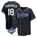 Cooneas LA.Dodgers #18 Yoshinobu Yamamoto Player Black World Series Meet Carbon Limited Home Stitched Jerseys