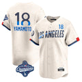 Cooneas LA.Dodgers #18 Yoshinobu Yamamoto Player Cream World Series Meet City Connect Limited Home Stitched Jerseys