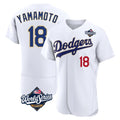 Cooneas LA.Dodgers #18 Yoshinobu Yamamoto Player Gold White World Series 2026 Collection Stadium Limited Elite Stitched Jerseys