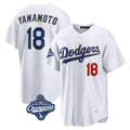 Cooneas LA.Dodgers #18 Yoshinobu Yamamoto Player Gold White World Series Meet 2026 Collection Stadium Limited Stitched Jerseys