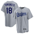 Cooneas LA.Dodgers #18 Yoshinobu Yamamoto Player Gray Game Stitched Jerseys