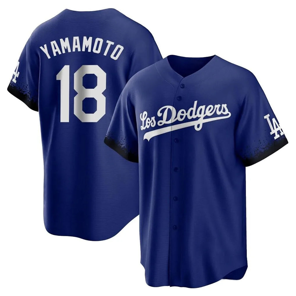 Cooneas LA.Dodgers #18 Yoshinobu Yamamoto Player Royal City Connect Home Game Stitched Jerseys