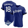 Cooneas LA.Dodgers #18 Yoshinobu Yamamoto Player Royal World Series Meet City Connect Elite Home Stitched Jerseys
