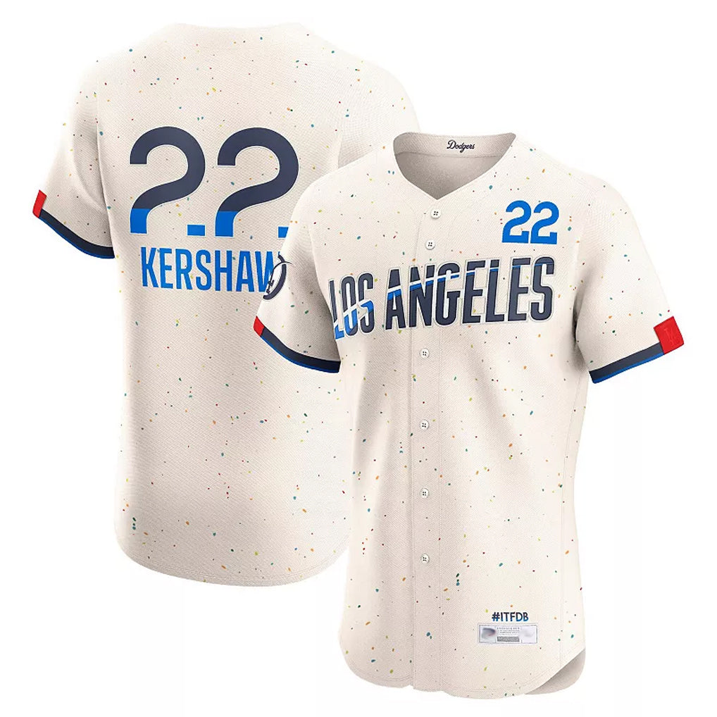 Cooneas LA.Dodgers #22 Clayton Kershaw Player Cream City Connect Limited Elite Home Stitched Jerseys