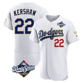 Cooneas LA.Dodgers #22 Clayton Kershaw Player Gold White World Series 2026 Collection Stadium Limited Elite Stitched Jerseys