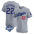 Cooneas LA.Dodgers #22 Clayton Kershaw Player Gray World Series Meet Limited Elite Home Stitched Jerseys