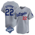 Cooneas LA.Dodgers #22 Clayton Kershaw Player Gray World Series Meet Limited Home Stitched Jerseys