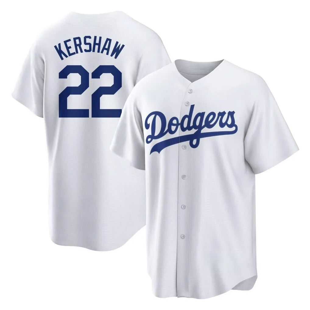 Cooneas LA.Dodgers #22 Clayton Kershaw Player White Game Home Stitched Jerseys