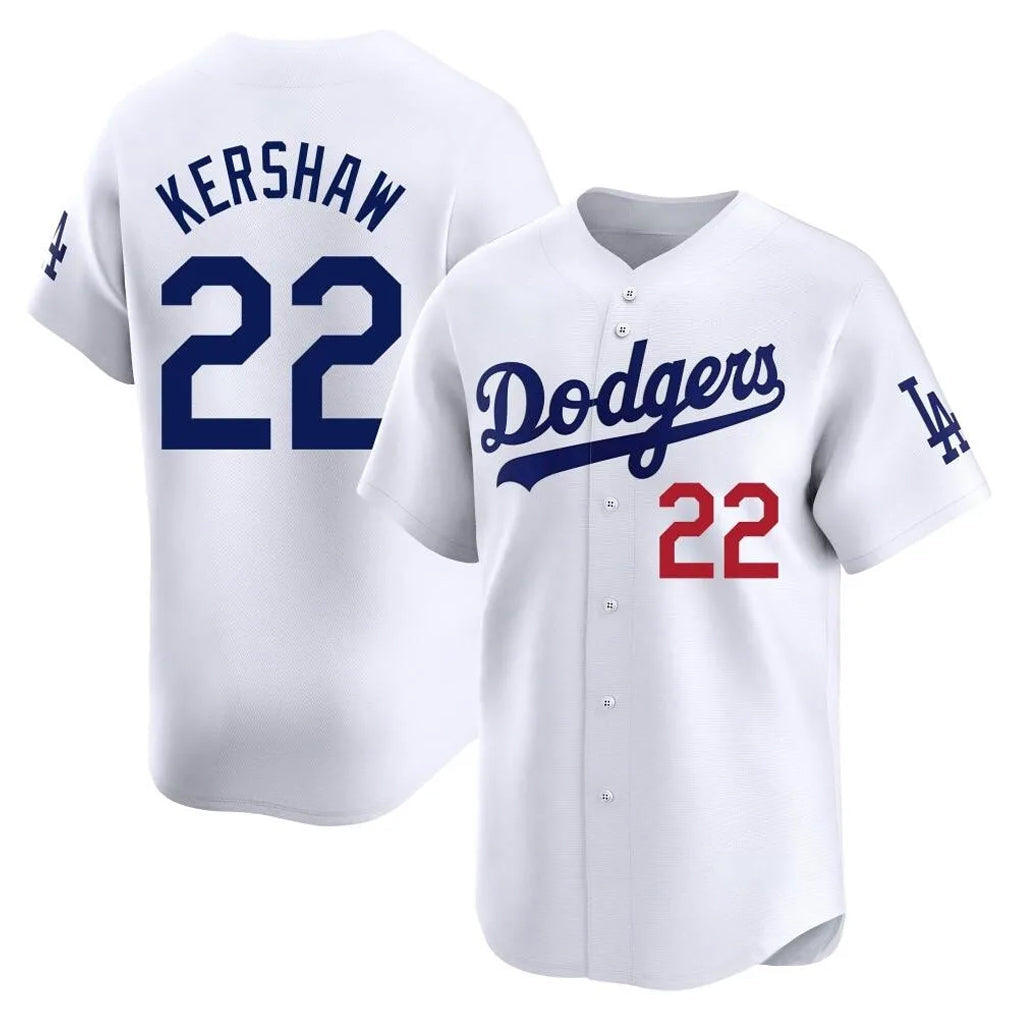 Cooneas LA.Dodgers #22 Clayton Kershaw Player White Limited Home Stitched Jerseys