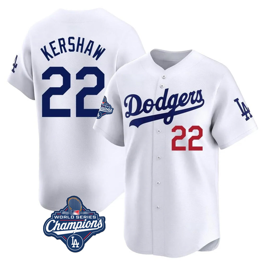 Cooneas LA.Dodgers #22 Clayton Kershaw Player White World Series Meet Limited Home Stitched Jerseys