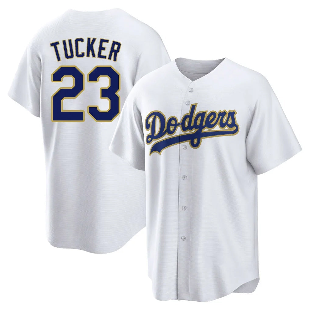 Cooneas LA.Dodgers #23 Kyle Tucker Player Gold White 2026 Collection Stadium Game Stitched Jerseys