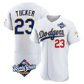 Cooneas LA.Dodgers #23 Kyle Tucker Player Gold White World Series 2026 Collection Stadium Limited Elite Stitched Jerseys