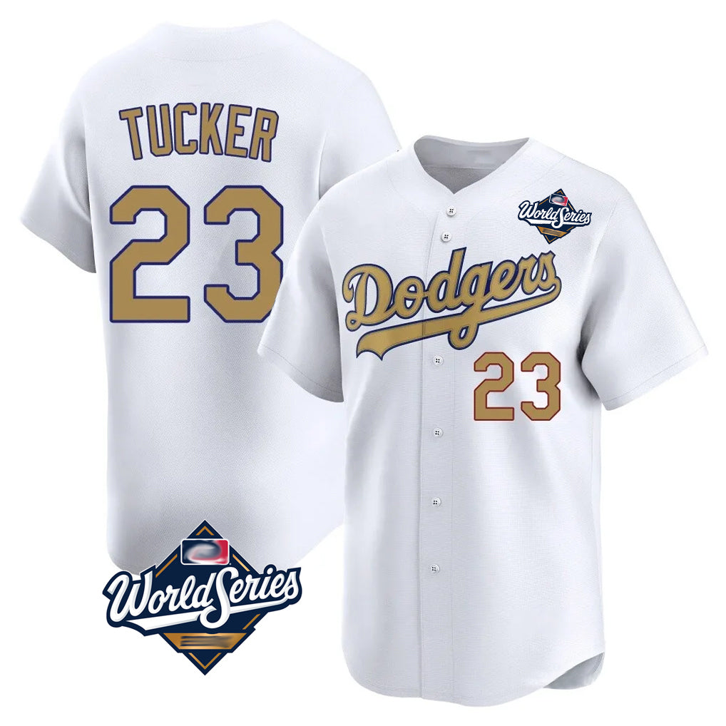 Cooneas LA.Dodgers #23 Kyle Tucker Player Gold World Series Collection Limited Home Stitched Jerseys