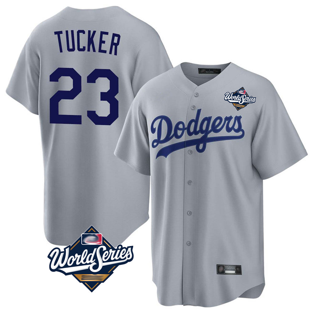 Cooneas LA.Dodgers #23 Kyle Tucker Player Gray World Series Game Stitched Jerseys