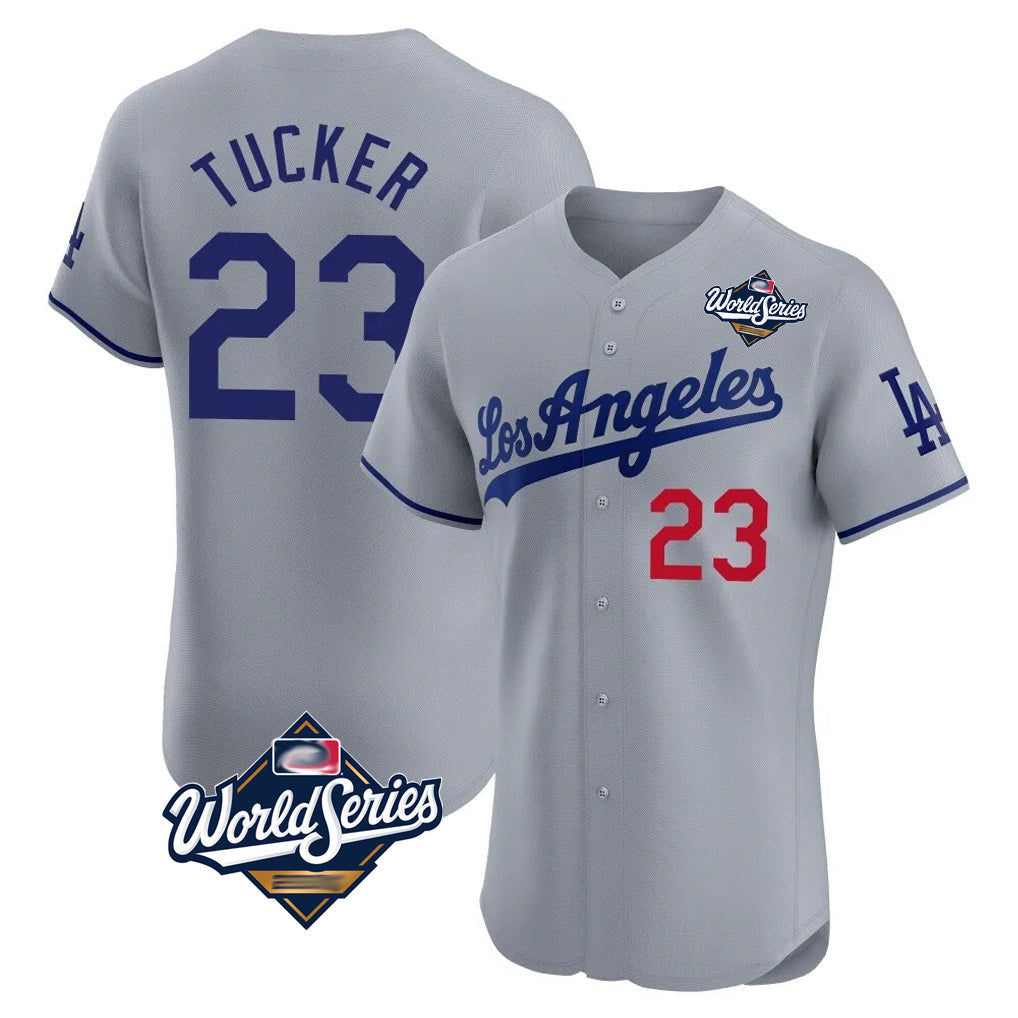 Cooneas LA.Dodgers #23 Kyle Tucker Player Gray World Series Limited Elite Home Stitched Jerseys
