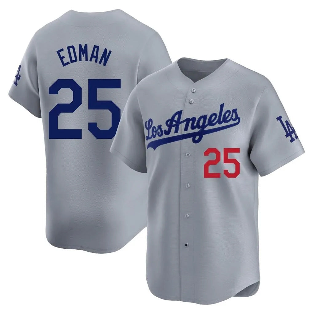 Cooneas LA.Dodgers #25 Tommy Edman Player Gray Limited Home Stitched Jerseys