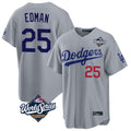 Cooneas LA.Dodgers #25 Tommy Edman Player Gray World Series Game Home Stitched Jerseys