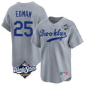 Cooneas LA.Dodgers #25 Tommy Edman Player Gray World Series Game Limited Home Stitched Jerseys