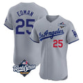 Cooneas LA.Dodgers #25 Tommy Edman Player Gray World Series Limited Elite Home Stitched Jerseys