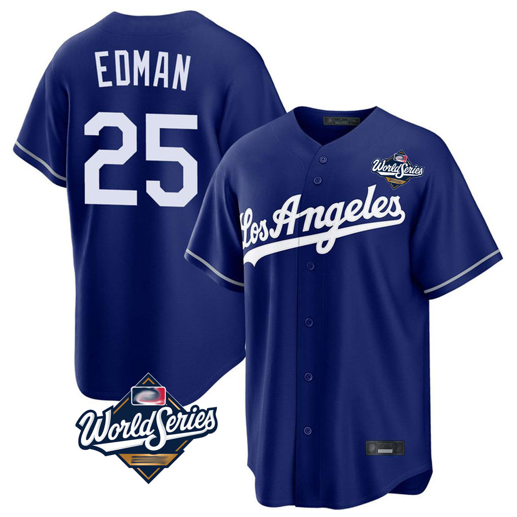 Cooneas LA.Dodgers #25 Tommy Edman Player Royal World Series Game Stitched Jerseys