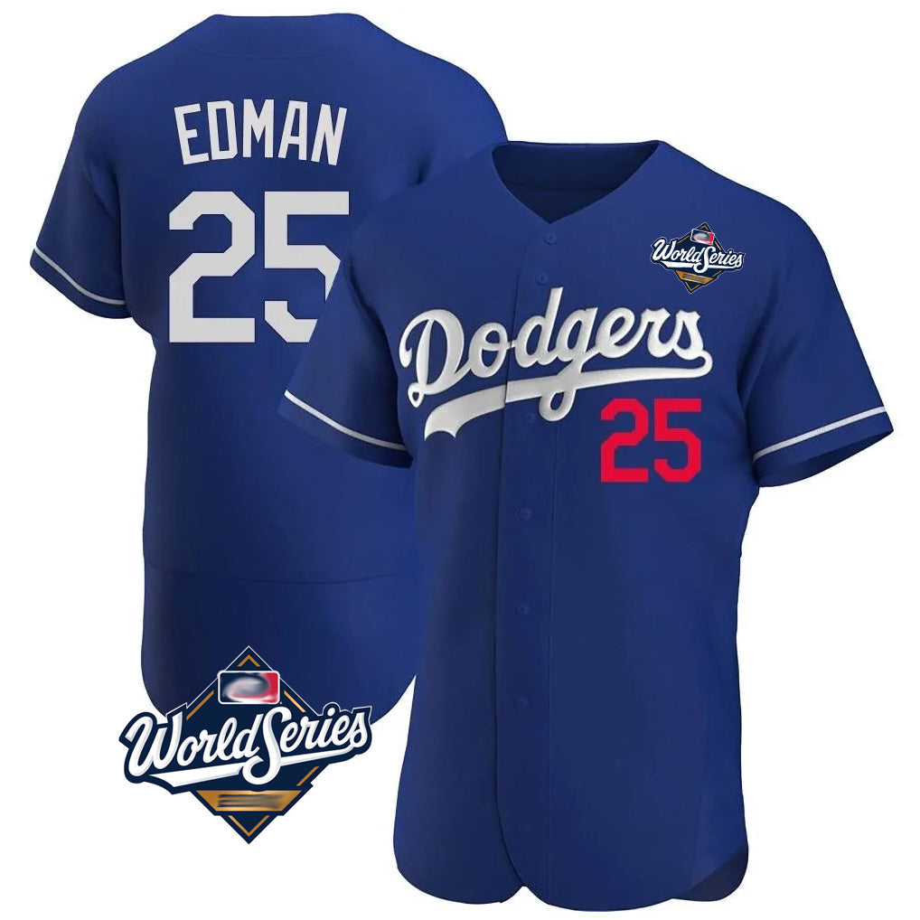 Cooneas LA.Dodgers #25 Tommy Edman Player Royal World Series Limited Elite Home Stitched Jerseys