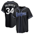Cooneas LA.Dodgers #34 Fernando Valenzuela Player Black Carbon Limited Home Stitched Jerseys