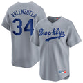 Cooneas LA.Dodgers #34 Fernando Valenzuela Player Gray Game Limited Home Stitched Jerseys