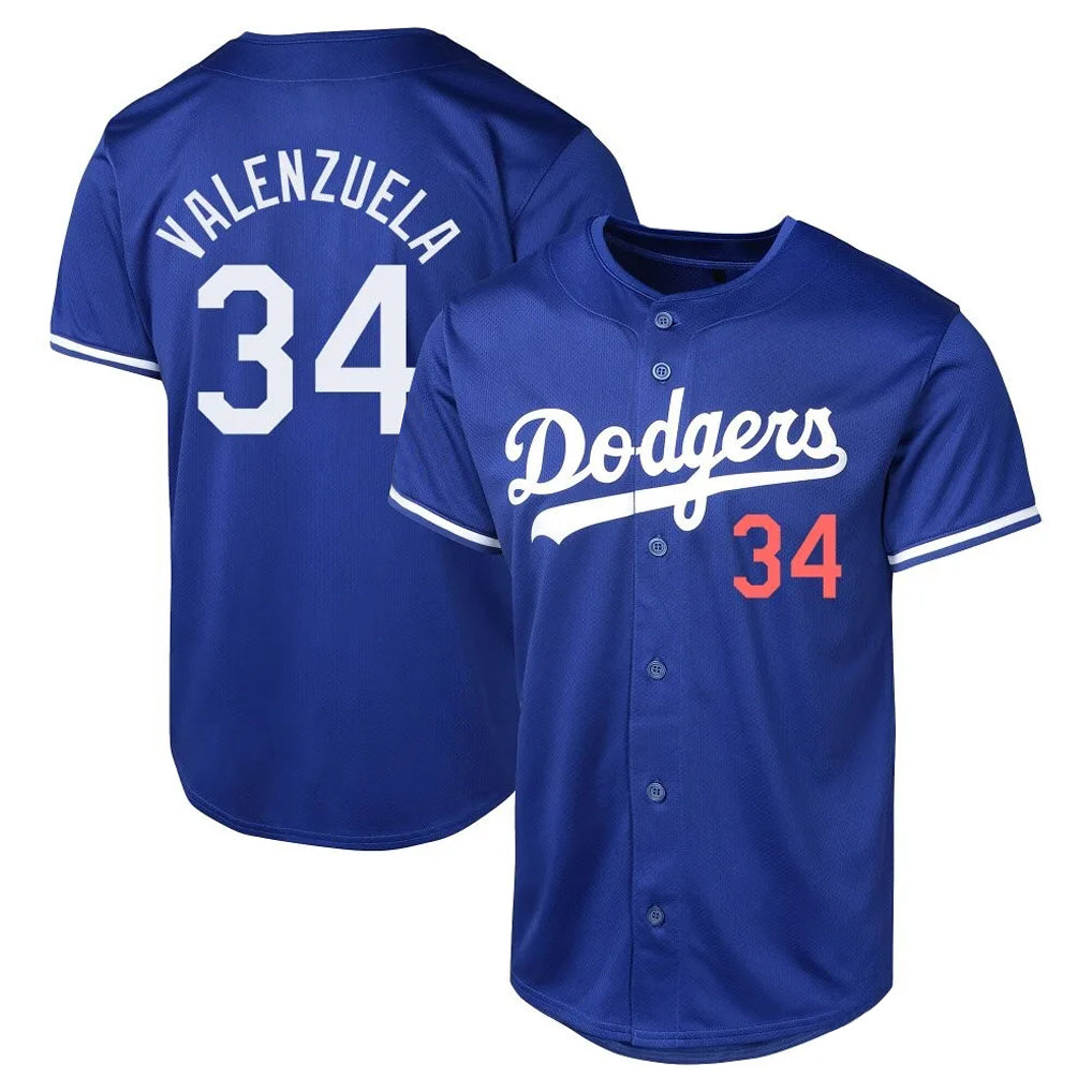 Cooneas LA.Dodgers #34 Fernando Valenzuela Player Royal Limited World Series Stitched Jerseys